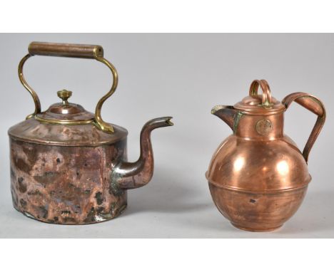 A 19th Century Copper Kettle and Vintage Guernsey Cream Jug 