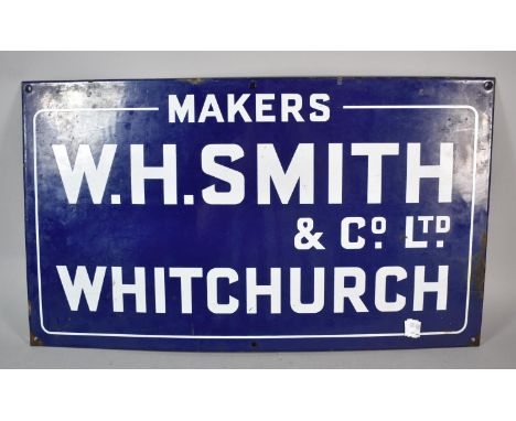 A Vintage Enamelled Agricultural Building Sign for WH Smith &amp; Co. Ltd, Whitchurch, 61cm x 36cm 