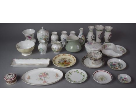 A Collection of Ceramics to Include Portmeirion Botanic Garden Vases, Poole Jug, Aynsley Lidded Vase, Aynsley Vases, Aynsley 