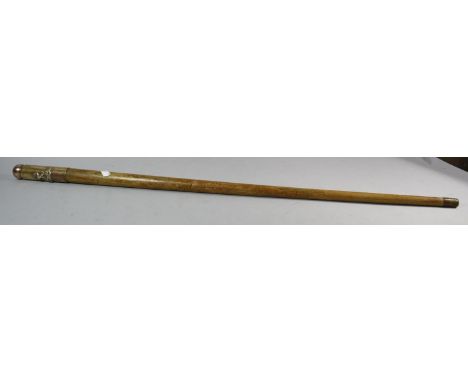 A Regimental Pacing Stick with Badge for the Royal West Kent Regiment, 90cm long 