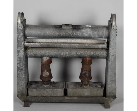 A Vintage Galvanised Eltex Paraffin Heater, 80cm wide 