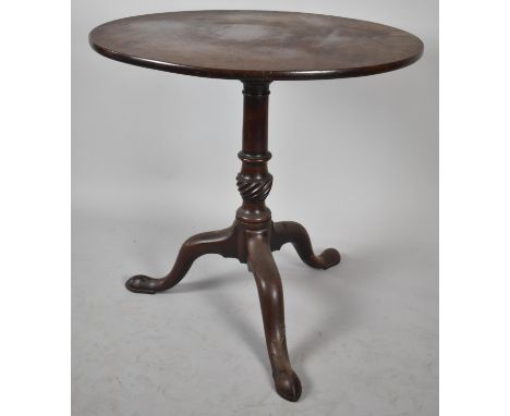 A 19th Century Mahogany Snap Top Tripod Table with Circular Top, 73cm Diameter 