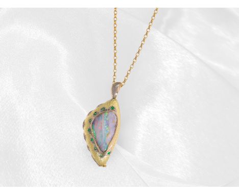 Kette/Anhänger/Brosche: unikate Goldschmiedearbeit, vintage, ungetragen aus Goldschmiede-Nachlass: 18K Gold, Gesamtgewicht ca
