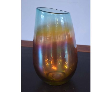 Large Swedish art glass vase with a pearl finish
