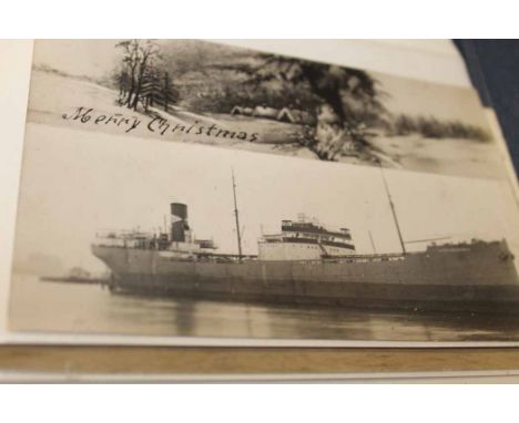 ALBUM OF VINTAGE NAUTICAL PHOTOGRAPHS 
mostly ships together with a smaller album of pictures