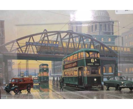 TWO LIMITED EDITION CERAMIC WALL PLAQUES OF " THE DOCKS UMBRELLA-LIVERPOOL " AND " PARTICK HILL-GLASGOW "