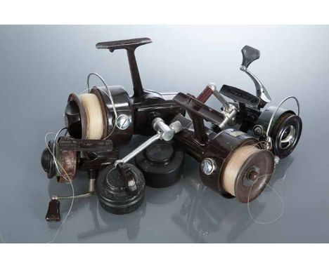 DAIWA 7700A, 7700 AND 7270A SPINNING REELS
together with an Intrepid Extra reel and two Mitchell cased spools
