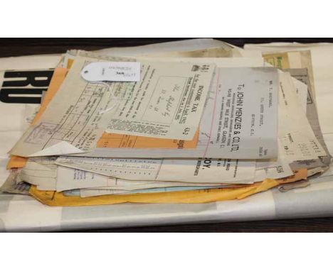 SELECTION OF VINTAGE COMPANY RECIEPTS AND INVOICES
together with three vintage posters of an Exhibition of Paintings by Sydne