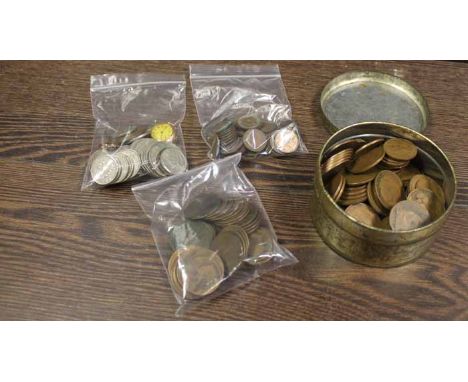 SELECTION OF VINTAGE BRITISH COINS
including pennies, halfpennies, half crowns; together with a nine carat gold watch and a n