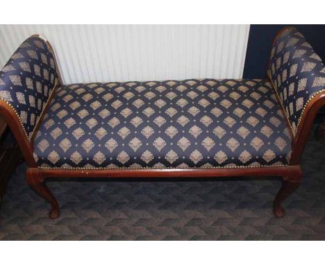 BLUE UPHOLSTERED BEDROOM BENCH
