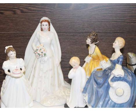 COLLECTION OF ROYAL DOULTON, ROYAL WORCESTER AND WADE FIGURES
including Coralie, HN2307, 18.5cm high, Hilary, HN2335, 17.5cm 
