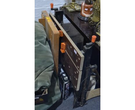 Black and Decker Workmate, Black & Decker saw bench attachment and various tools.
