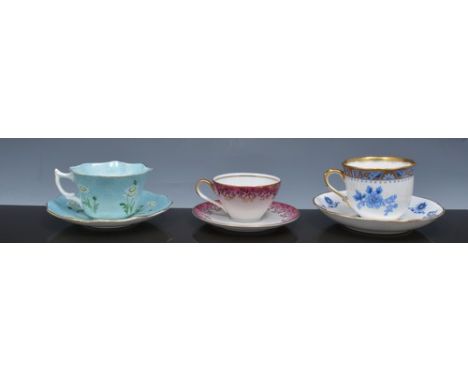 Bone china cups and saucers and trio's, and other decorative porcelain (2 boxes).