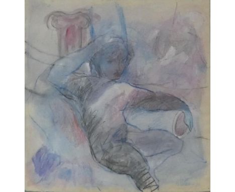 Pilar Cossio (Born 1950), framed watercolour with pastel, Classical style nude study, signed and dated. H.62.5 W.62.5cm 