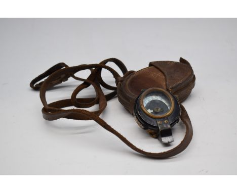 T. Cooke &amp; Sons WW1 marching compass dated 1917, in leather case marked P.A.Forsythe 1st E Lan R (East Lancashire Regimen