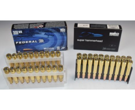 Forty .308 WIN rifle cartridges Federal and Sako Super Hammerhead, all in original boxes.&nbsp;PLEASE NOTE THAT A VALID RELEV