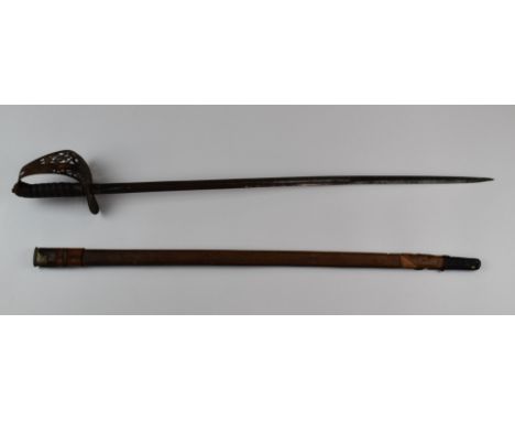 British 1897 pattern sword with VR cypher to hilt, 80cm blade and scabbard.&nbsp;PLEASE NOTE ALL BLADED ITEMS ARE SUBJECT TO 