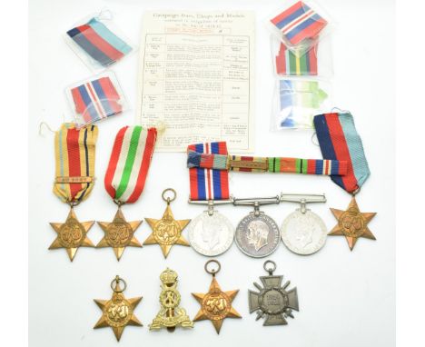 Eight WW2 medals comprising two 1939-1945 Star, Africa Star with clasp for 8th Army, Italy Star, Atlantic Star, Pacific Star 