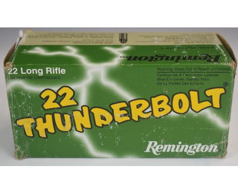 Five-hundred .22 Thunderbolt rifle cartridges, in original boxes. PLEASE NOTE THAT A VALID RELEVANT FIREARMS/SHOTGUN CERTIFIC