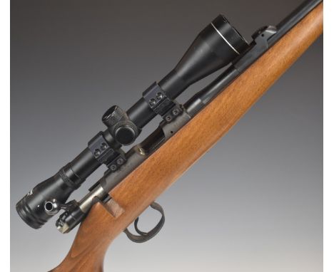 CZ 452-2E ZKM .22 bolt-action rifle with semi-pistol grip, sling mounts, Webley 4x40 scope and 25 inch barrel, overall length