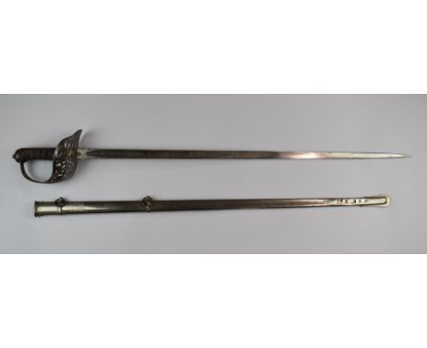 British Army 1895 pattern Infantry officer's sword by Mole, No M2854, in regulation ceremonial scabbard, blade length 81cm.&n