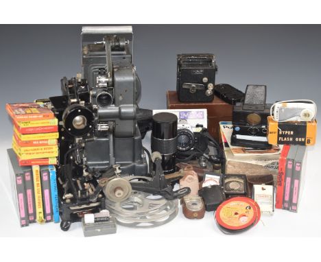 Cine and collectable camera and accessories to include Pathescope, Paillard Bolex G916, Polaroid 8mm film Pentax MX SLR, ligh