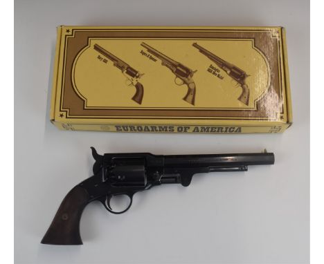 Euroarms Roger &amp; Spencer six-shot single-action revolver with wooden grips and 7.5 inch octagonal barrel, overall length 