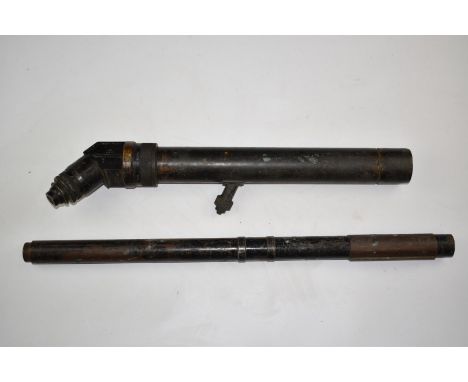 Ottoway and Co gun sight for high angle gun no 909, dated 1919, with broad arrow mark, L64cm, together with smaller unmarked 