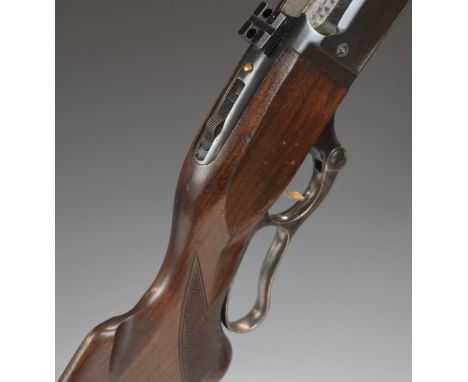 Savage Model 99F 308 Win lever-action rifle with chequered semi-pistol grip and forend, adjustable sights, scope mounts and 2