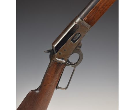 Marlin Model 94 Winchester style .44 repeating underlever-action carbine rifle with adjustable sights, steel butt plate and m