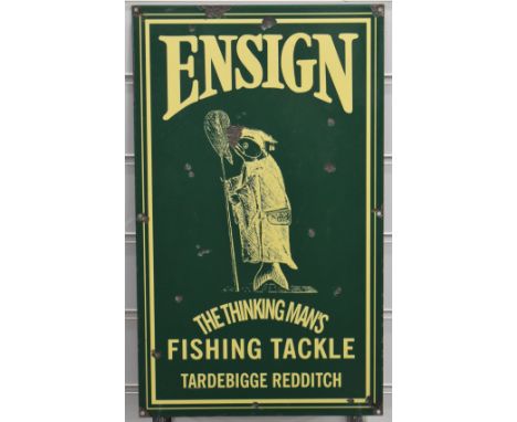 Enamel sign Ensign - The Thinking Man's Fishing Tackle, Redditch, L51 x W31cm