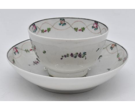 First period Worcester tea bowl and saucer