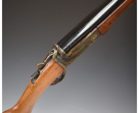 Webley & Scott 12 bore single barrelled ejector shotgun with named lock, semi-pistol grip and 30 inch barrel choked full, ove