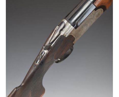 Rottweil 650 12 bore over and under ejector shotgun with engraved locks, underside and fences, chequered semi-pistol grip and