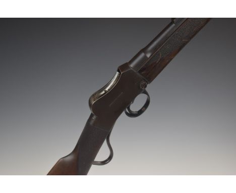 Westley Richards &amp; Co of London Winchester style .220 long repeating underlever-action rifle with chequered grip and fore
