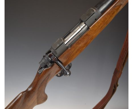 BRNO ZKK-601 .308 bolt-action rifle with chequered semi-pistol grip and forend, leather sling, adjustable sights and 24.5 inc