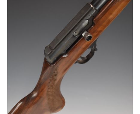 BRNO 581 .22 semi-automatic rifle with chequered semi-pistol grip and forend, pop-up open sights, sling mounts, sound moderat