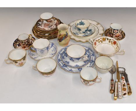 Royal Crown Derby tea ware including 2451 pattern, Minton cup and saucer, Locke and Co Worcester vase etc