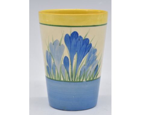Clarice Cliff for Wilkinson Pottery beaker decorated with blue crocus, H11.5cm&nbsp;