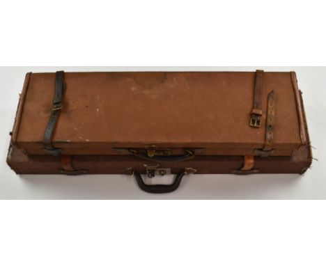 Two canvas and leather shotgun cases, both with fitted interiors, one Brady of Halesowen with 'S R Jeffery &amp; Son High Str
