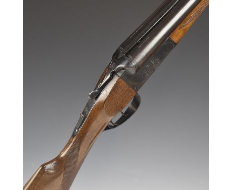 Zabala A-LP71 20 bore side by side shotgun with engraved locks, underside and fences, chequered grip and forend, double trigg