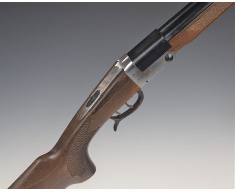 Falco .410 side by side folding poacher's shotgun with chequered semi-pistol grip and forend, sling mounts, lever action spur