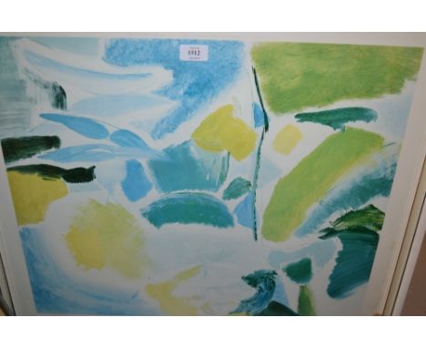 Ivon Hitchens, signed lithograph, abstract landscape with blind stamp, 22ins x 26ins including margins