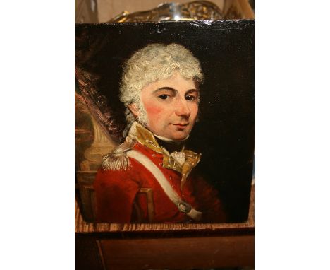 Early 19th Century oil on panel, half length portrait of a military gentleman, bears attribution to Sir Thomas Lawrence verso