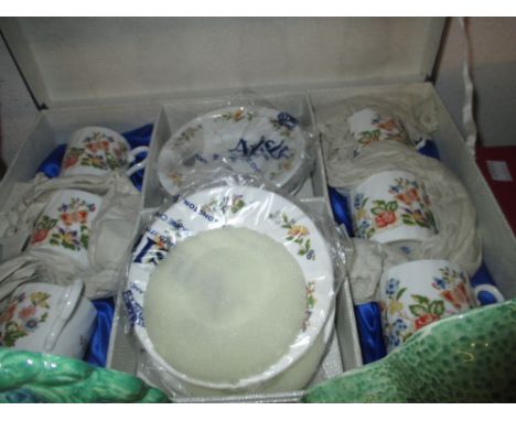 Aynsley Cottage Garden pattern set of six coffee cups and saucers in original box