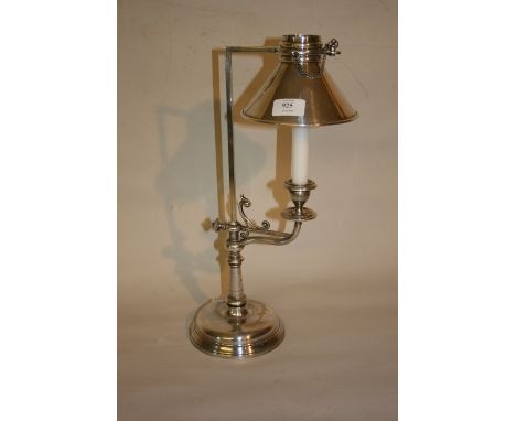 Silver plated adjustable table lamp