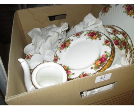Royal Albert Old Country Roses pattern tea service including a two handled tray