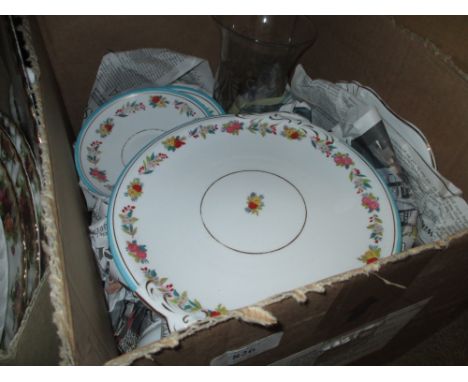 19th Century part tea service, quantity of crested porcelain and sundries