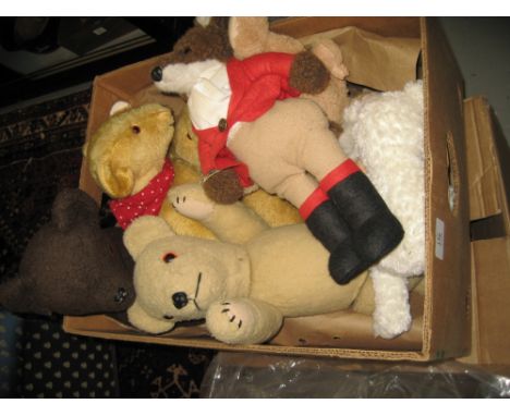 Three various Steiff bears, together with a quantity of other soft toys