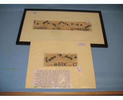 Framed illuminated manuscript together with an unframed similar, possibly 16th Century Spanish